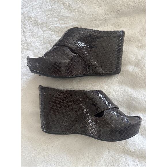 Pons Quintana Womens Sandals Wedges Spain Brown Leather Size 37 7m - Picture 6 of 7